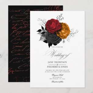 Invitation Halloween gothique vintage Élégance florale