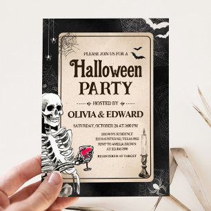 Invitation Halloween gothique vintage pour adultes