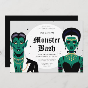 Invitation Halloween Goths Frankenstein Monster Bash