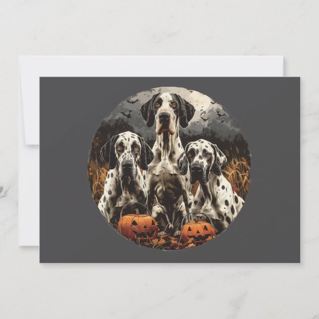 Invitation Halloween Great Dane Dogs Jack-o'-lantern (Devant)