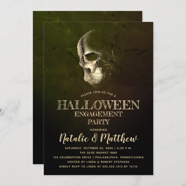 Invitation Halloween Halloween Halloween Engagement Partie In (Devant / Derrière)