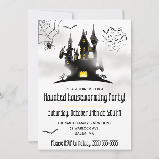 Invitation Halloween, Haunted Houseréchauffing Party (Devant)