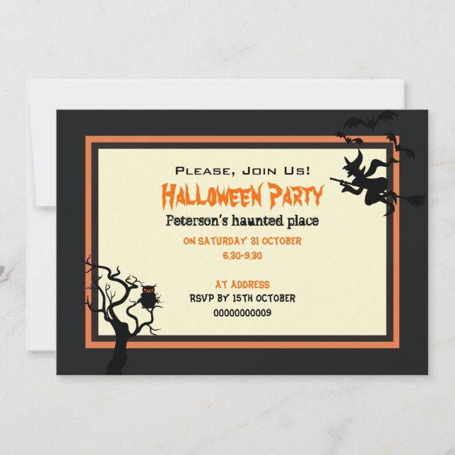Invitation Halloween Haunween Place Party 5" x 7" (Devant)