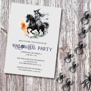 Invitation Halloween Horse sorcière Éffrayante Equestrio