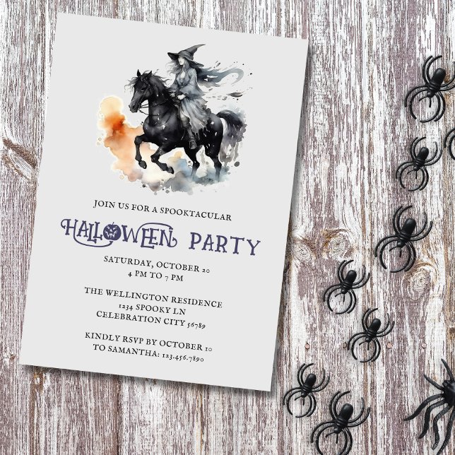 Invitation Halloween Horse sorcière Éffrayante Equestrio (Créateur téléchargé)