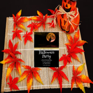 Invitation Halloween Imaginaire gothique Lune sorcière