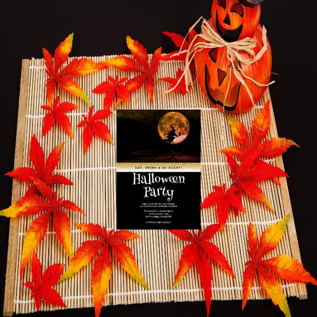 Invitation Halloween Imaginaire gothique Lune sorcière (Créateur téléchargé)