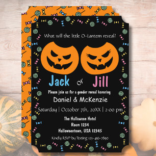 Invitation Halloween Jack ou Jill O-Lantern Reveal genre