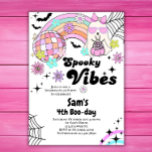 Invitation Halloween Kid Cute Retro Ghost Annivers<br><div class="desc">Vibes éffrayantes mignonette fantôme rétro Halloween fête d'anniversaire Invitation pour vous de personnaliser.</div>