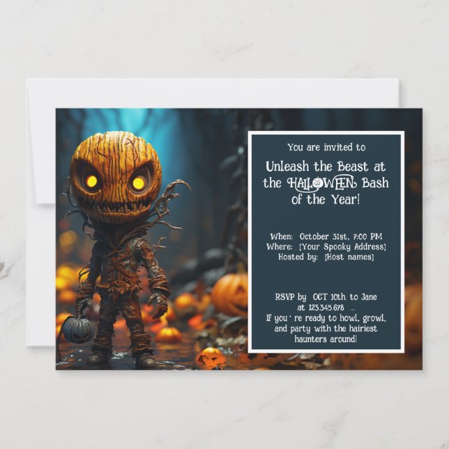 Invitation Halloween Le Gala Gang Ghoul (Devant)