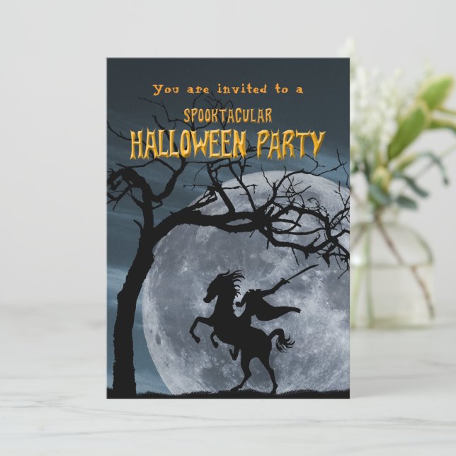 Invitation Halloween légendaire Horseman sans tête (Debout devant)