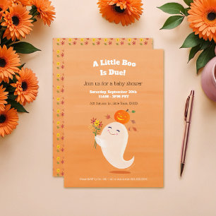 Invitation Halloween Little Boo Baby shower neutre de genre