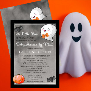 Invitation Halloween Little Boo Ghost Boy Baby shower par cou