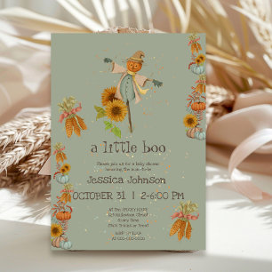 Invitation Halloween Little Boo Scarecrow mignon Baby shower