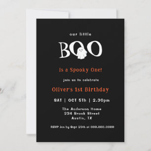 Invitation Halloween Little bot mignon Ghost Kids 1er anniver
