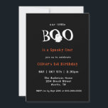 Invitation Halloween Little bot mignon Ghost Kids 1er anniver<br><div class="desc">Black et blanc mignon fantôme Éffrayant une invitation de fête d'anniversaire 1er.</div>