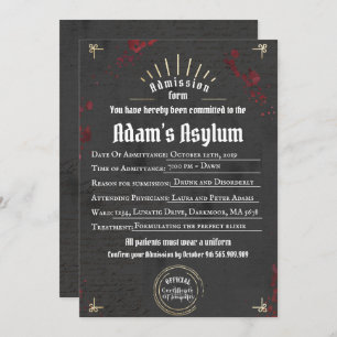 Invitation Halloween lunatique Adulte Éffrayant Parti gothiqu