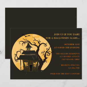 Invitation Halloween Lune et Haunted House Halloween