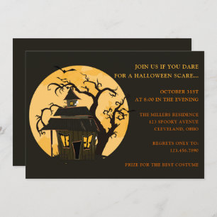 Invitation Halloween Lune et Haunted House Halloween