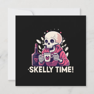 Invitation halloween mais c'est l'heure de skelly