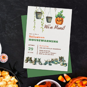 Invitation Halloween Maison Chaussures Monstre Réchauffant Pl
