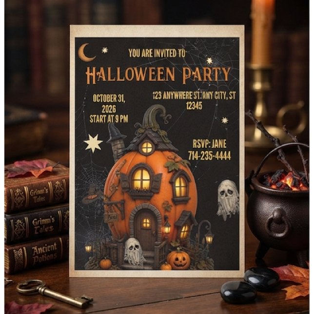 Invitation Halloween Maison Hantée invitation  (Créateur téléchargé)