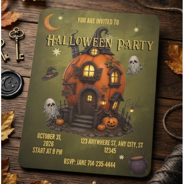Invitation Halloween Maison Hantée invitation  (Créateur téléchargé)