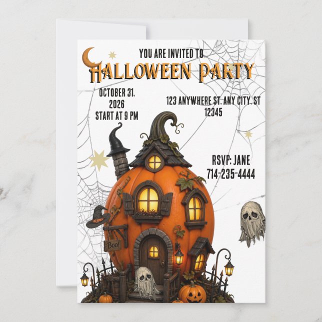 Invitation Halloween Maison Hantée invitation  (Devant)