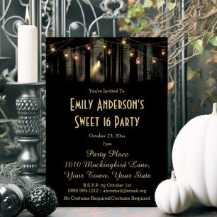 Invitation Halloween Maison hantée Mason Jar Costume Sweet 16