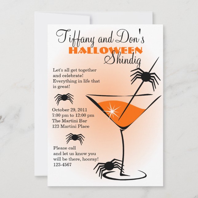 Invitation Halloween Martini Shindig ! (Devant)