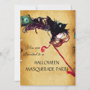 Invitation HALLOWEEN MASQUERADE PARTY, parchemin