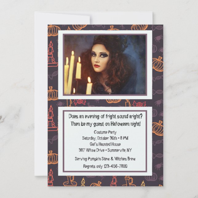 Invitation Halloween mire l'invitation de photo (Devant)