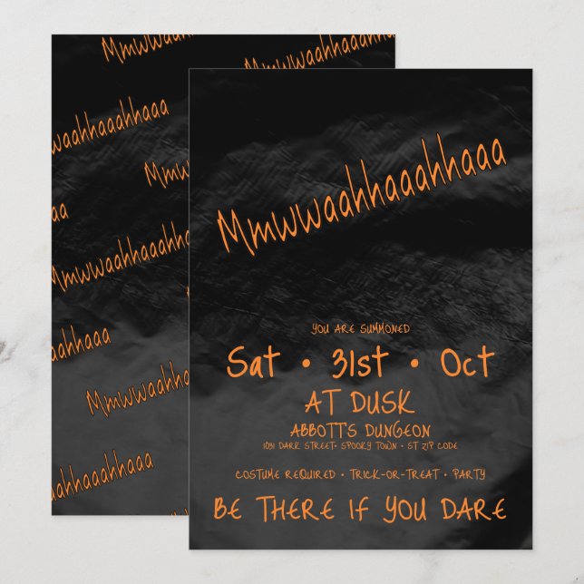 Invitation Halloween Mmwwaahhaaahaa de rire mal (Devant / Derrière)