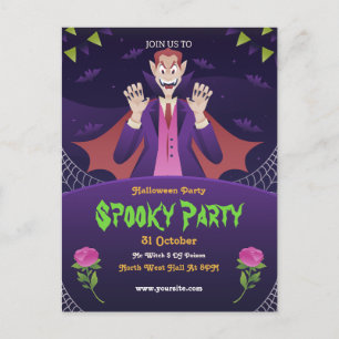 Invitation Halloween modifiable, Invitation de fêt