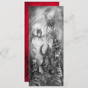 Invitation HALLOWEEN MONSTERS, ORK WAR Noir Blanc Rouge Invit
