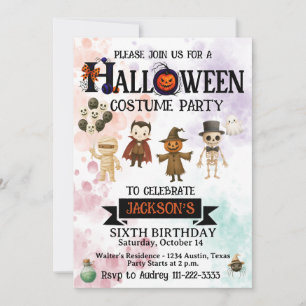 Invitation Halloween n'importe quel âge fête d'anniversaire