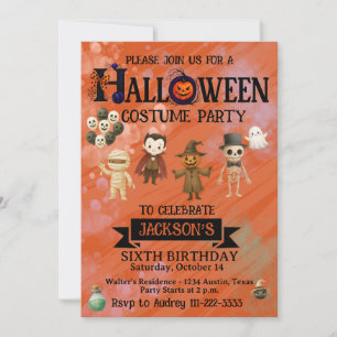 Invitation Halloween n'importe quel âge fête d'anniversaire
