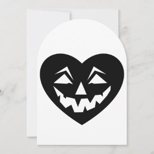 Invitation halloween noir coeur gothique valentine déplaisant