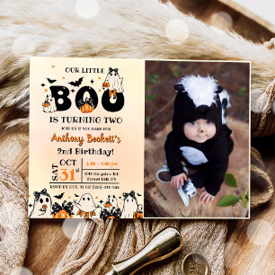 Invitation Halloween Notre Petit Boo 2e fête d'anniversaire