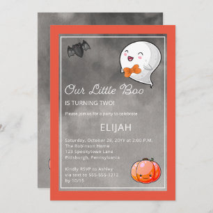 Invitation Halloween Notre Petit Boo Ghost Boy 2e anniversair
