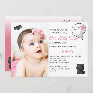Invitation Halloween Notre Petite Fille Fantôme De Boo 1er An