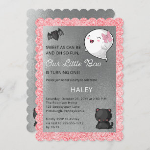 Invitation Halloween Notre Petite Fille Fantôme De Boo 1er An