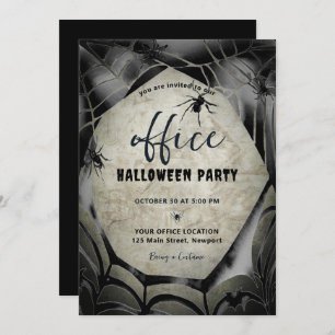 Invitation Halloween Office Party Business Entreprise Araigné