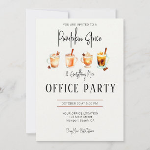 Invitation Halloween Office Party Élégante épice Citrouille N