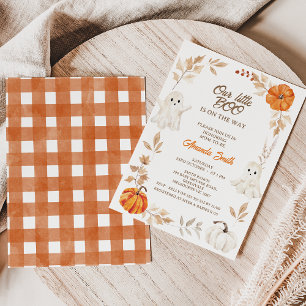 Invitation Halloween Orange Notre Petit Baby shower Boo
