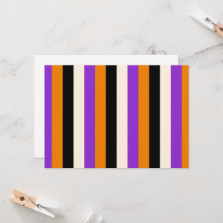 Invitation Halloween Orange Violet Noir Rayure
