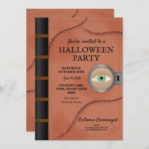 Invitation Halloween Parole Livre d'épée Hocus Oeil Horreur