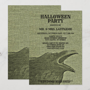 Invitation Halloween Parti Crème d'horreur Jaune Vert Éffraya