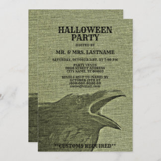 Invitation Halloween Parti Crème d'horreur Jaune Vert Éffraya