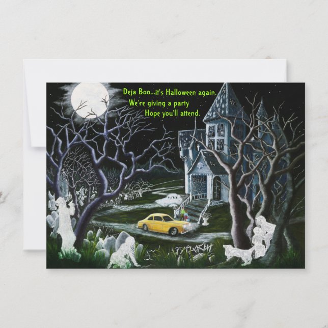 Invitation Halloween, partie, invitations, fantômes, a hanté, (Devant)